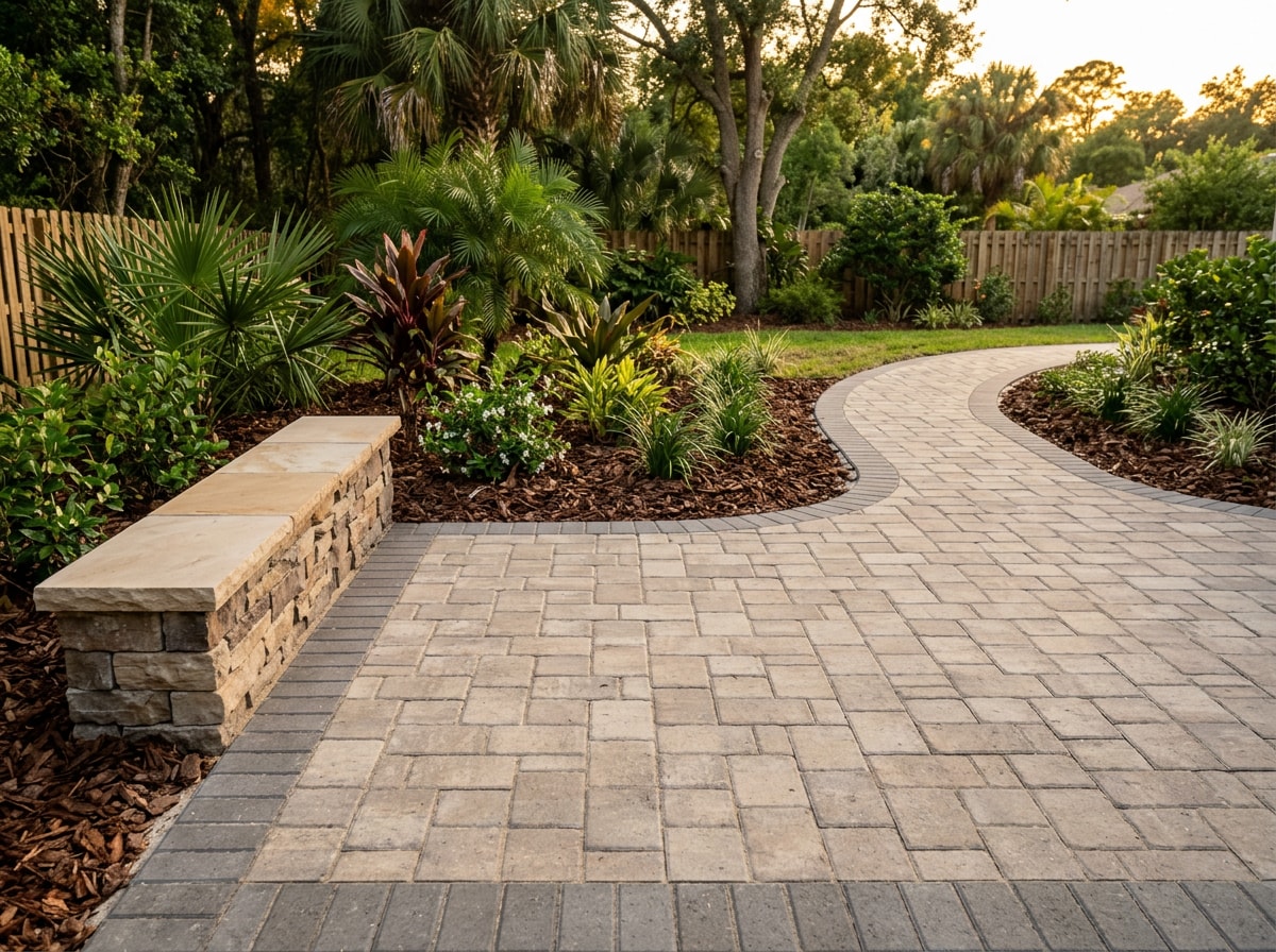 Finished paver patio and walkway outdoor living space in Southwood, Tallahassee FL